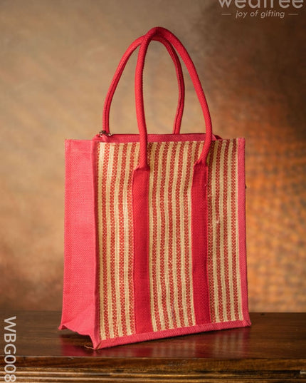 Jute Bag With Vertical Stripes - Wbg0087 Bags