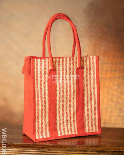 Jute Bag With Vertical Stripes - Wbg0087 Bags