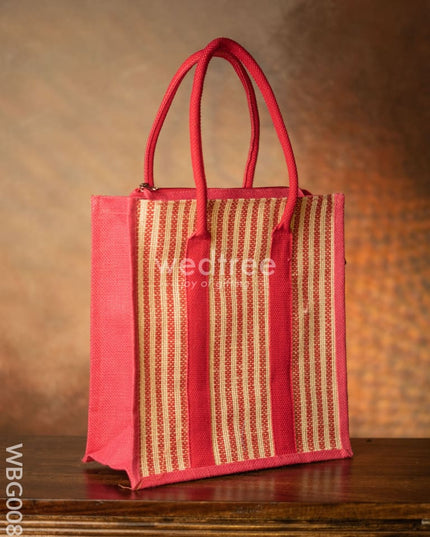 Jute Bag With Vertical Stripes - Wbg0087 Bags