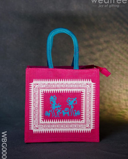 Jute Bag With Warli Print - Wbg0001 Bags