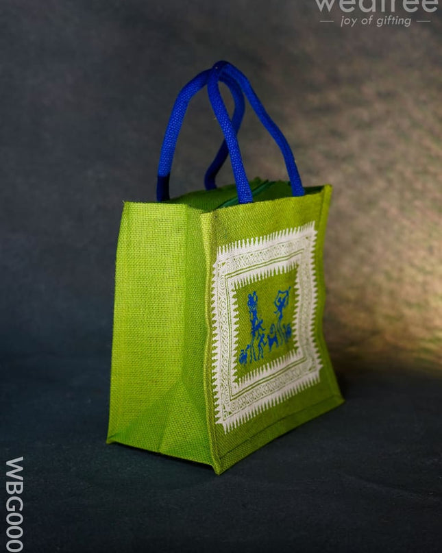 Jute Bag With Warli Print - Wbg0001 Bags