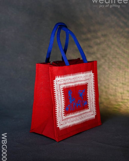 Jute Bag With Warli Print - Wbg0001 Bags