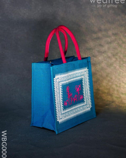 Jute Bag With Warli Print - Wbg0001 Bags