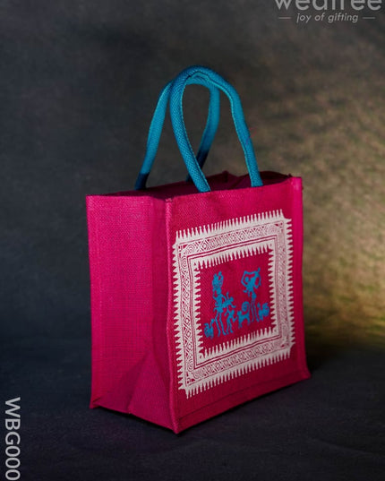 Jute Bag With Warli Print - Wbg0001 Bags
