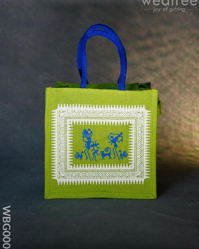 Jute Bag With Warli Print - Wbg0001 Bags