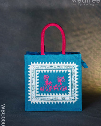 Jute Bag With Warli Print - Wbg0001 Bags