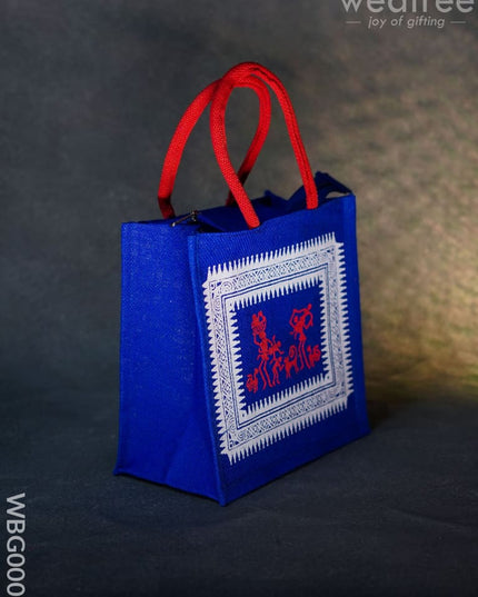 Jute Bag With Warli Print - Wbg0001 Bags