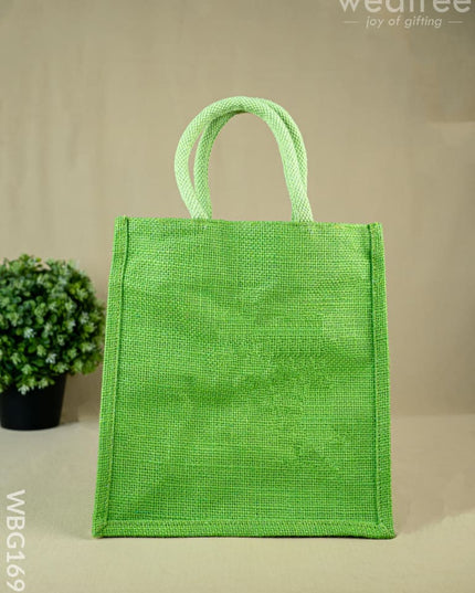 Jute Bag with Warli Print - WBG1692 - Jute Bags
