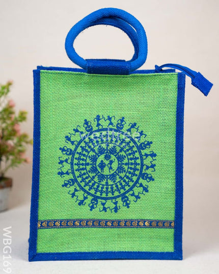 Jute Bag with Warli Print - WBG1697 Jute Bags