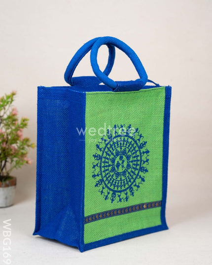 Jute Bag with Warli Print - WBG1697 Jute Bags