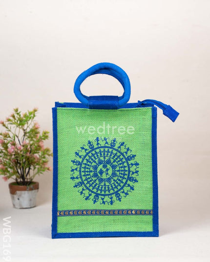 Jute Bag with Warli Print - WBG1697 Jute Bags