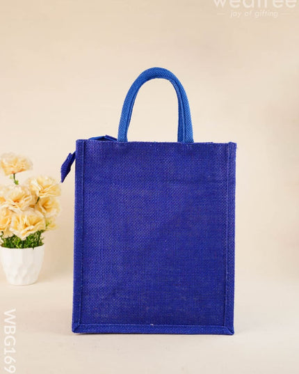 Jute Bag with Warli Print - WBG1699 - Jute Bags