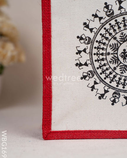 Jute Bag with Warli Print - WBG1699 Jute Bags