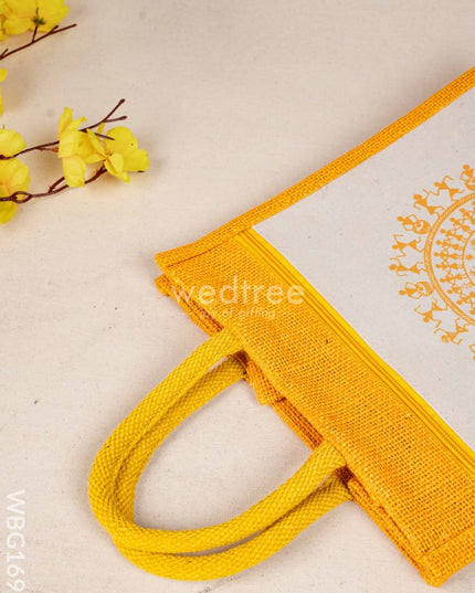 Jute Bag with Warli Print - WBG1699 Jute Bags