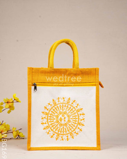 Jute Bag with Warli Print - WBG1699 Jute Bags
