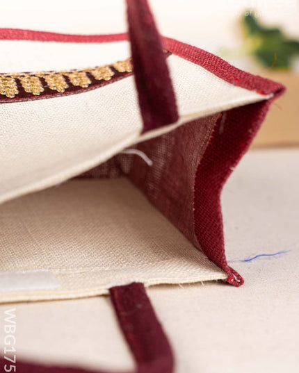 Jute Bag with Zari Border - WBG1752 Jute Bags