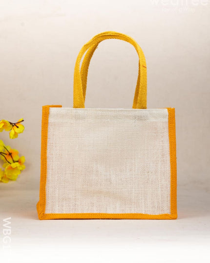 Jute Bag with Zari Border - WBG1752 - Jute Bags