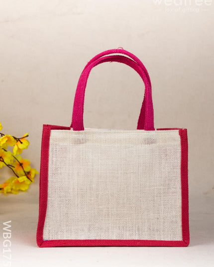Jute Bag with Zari Border - WBG1752 - Jute Bags