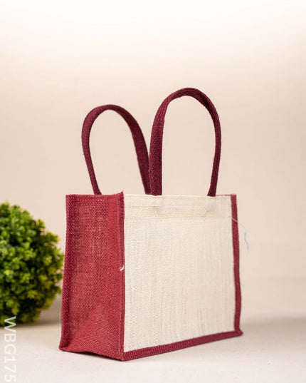 Jute Bag with Zari Border - WBG1752 Jute Bags