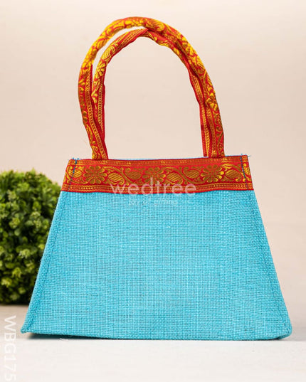 Jute Bag with Zari Border - WBG1754 Jute Bags