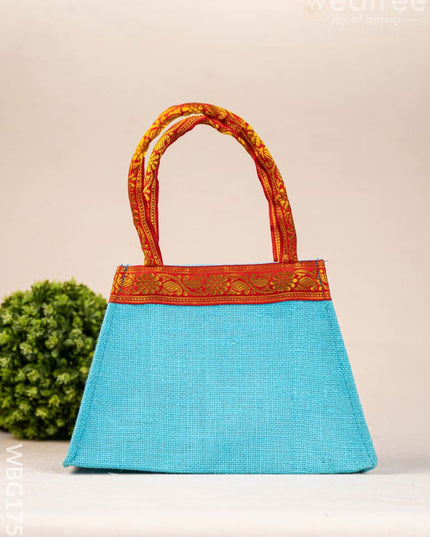 Jute Bag with Zari Border - WBG1754 Jute Bags