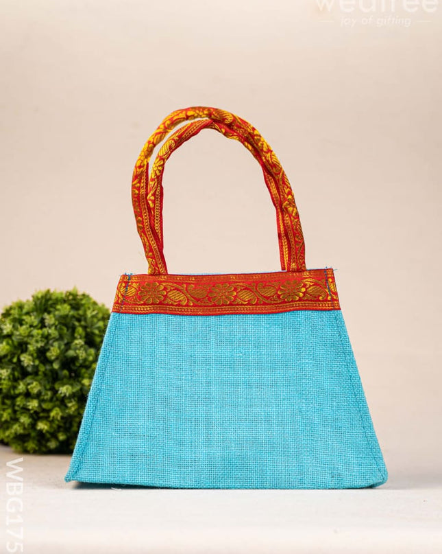 Jute Bag with Zari Border - WBG1754 Jute Bags