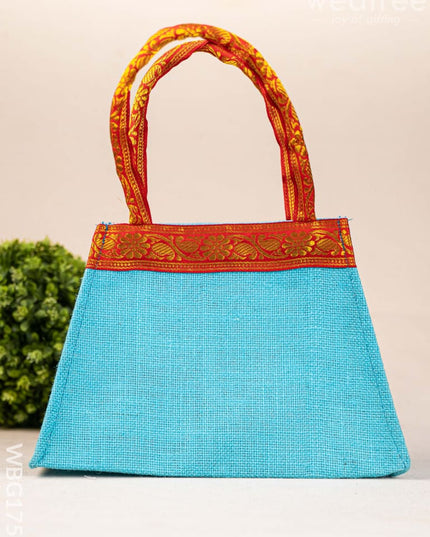 Jute Bag with Zari Border - WBG1754 Jute Bags