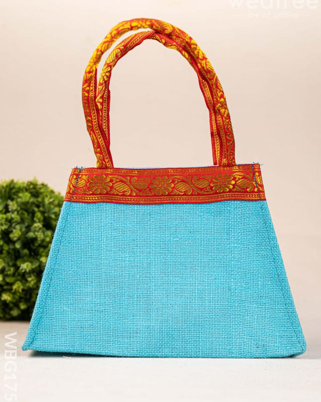 Jute Bag with Zari Border - WBG1754 Jute Bags
