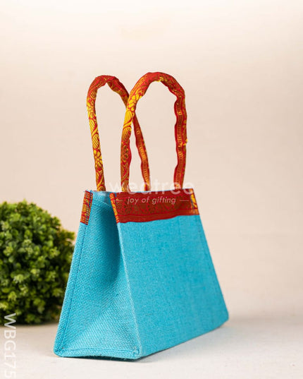 Jute Bag with Zari Border - WBG1754 Jute Bags