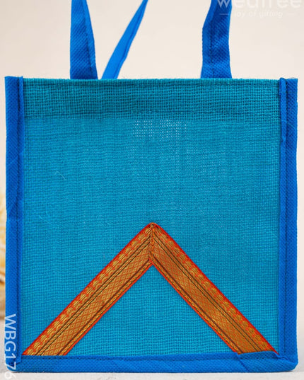 Jute Bag with Zari Design - WBG1764 Jute Bags