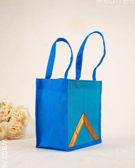 Jute Bag with Zari Design - WBG1764 Jute Bags
