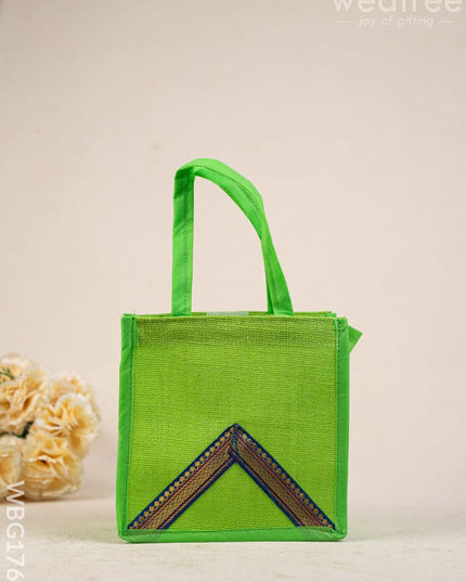 Jute Bag with Zari Design - WBG1764 Jute Bags