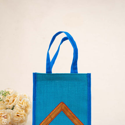 Jute Bag with Zari Design - WBG1764 Jute Bags