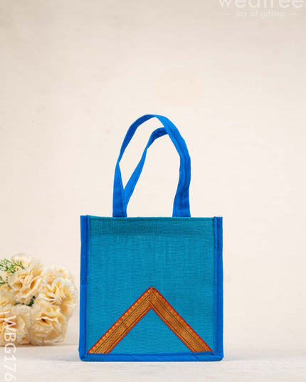 Jute Bag with Zari Design - WBG1764 Jute Bags