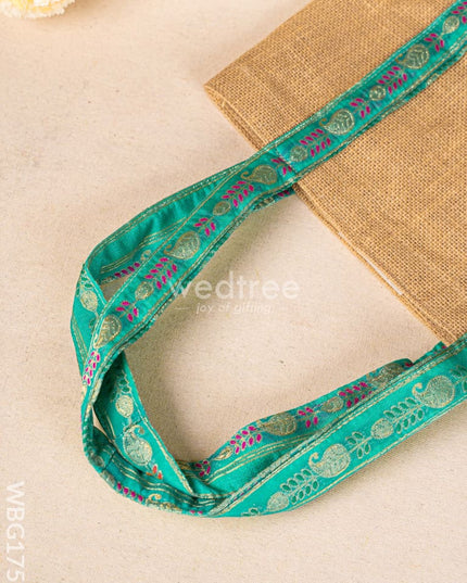 Jute Bag with Zari Handle - WBG1755 Jute Bags