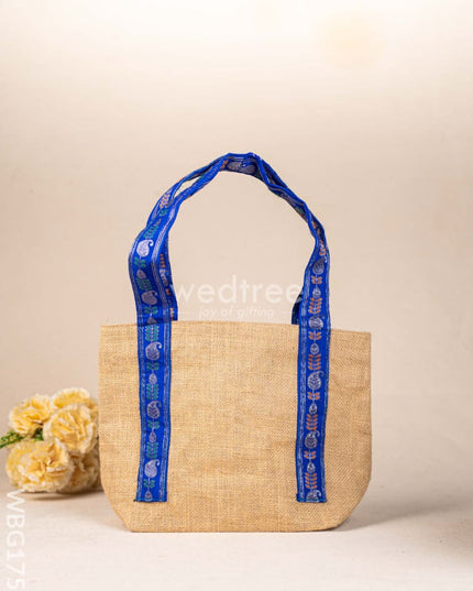 Jute Bag with Zari Handle - WBG1755 Jute Bags