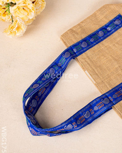 Jute Bag with Zari Handle - WBG1755 Jute Bags