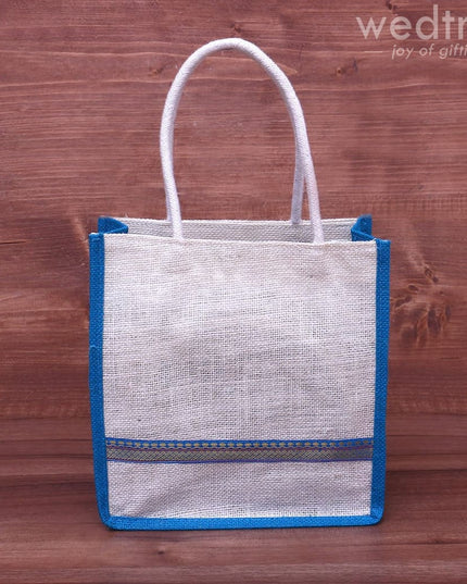 Jute Bag With Zari Lace - 8X9 W4207 Bags