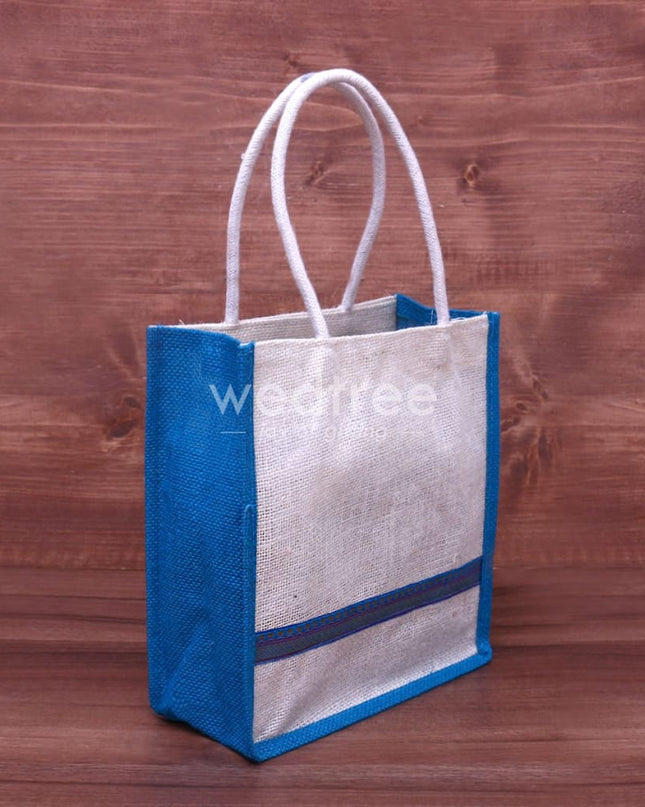 Jute Bag With Zari Lace - 8X9 W4207 Bags
