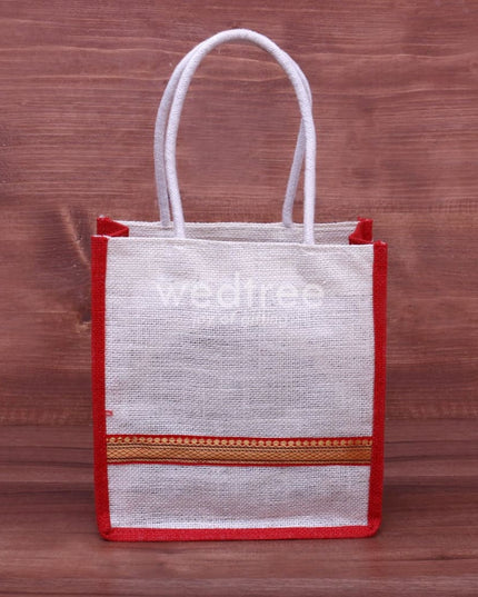 Jute Bag With Zari Lace - 8X9 W4207 Bags