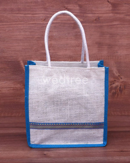 Jute Bag With Zari Lace - 8X9 W4207 Bags