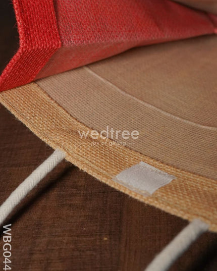 Jute Bag With Zari Lace Work - Wbg0441 Bags
