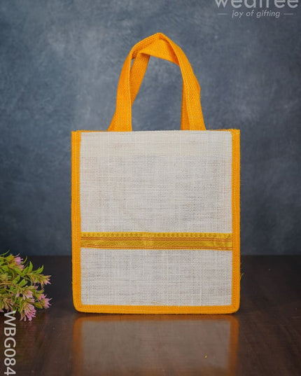 Jute Bag With Zari Lace Work - Wbg0840 Bags