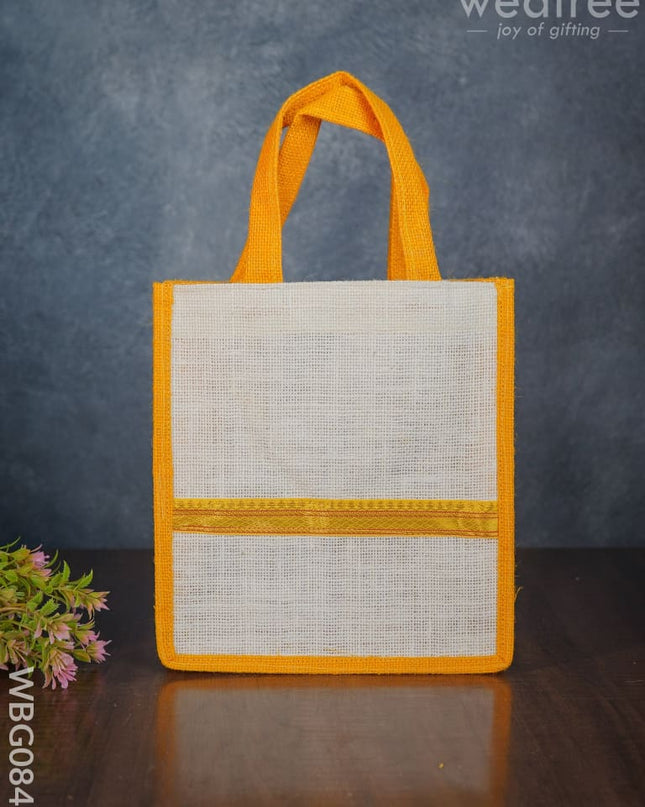 Jute Bag With Zari Lace Work - Wbg0840 Bags