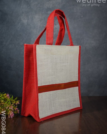 Jute Bag With Zari Lace Work - Wbg0840 Bags