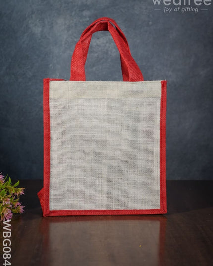 Jute Bag With Zari Lace Work - Wbg0840 Bags