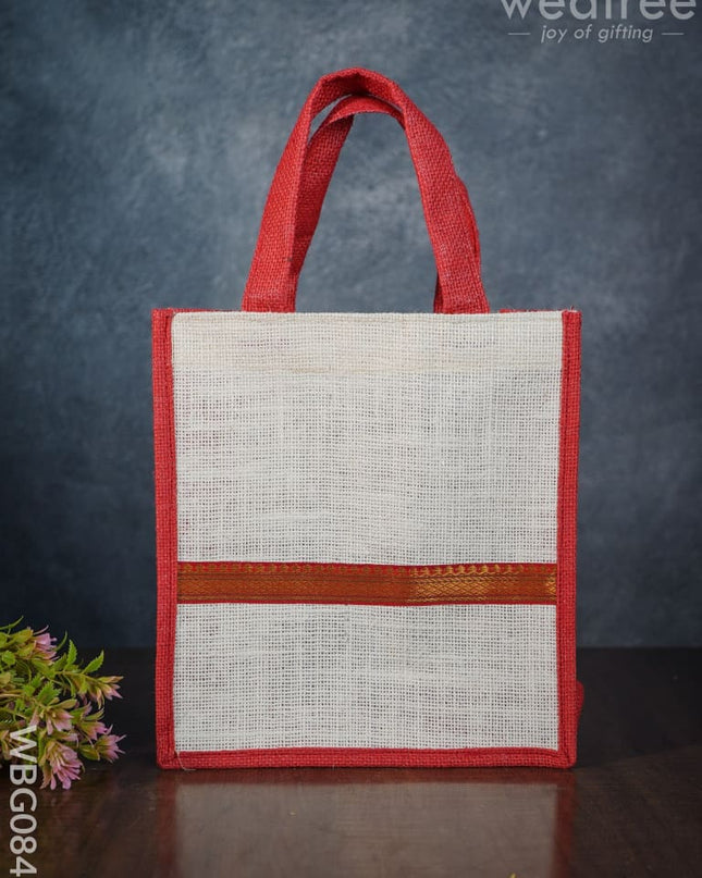 Jute Bag With Zari Lace Work - Wbg0840 Bags