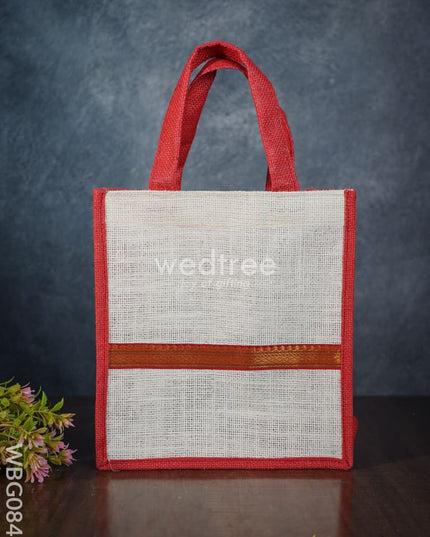 Jute Bag With Zari Lace Work - Wbg0840 Bags