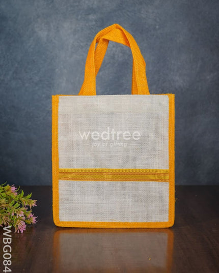 Jute Bag With Zari Lace Work - Wbg0840 Bags