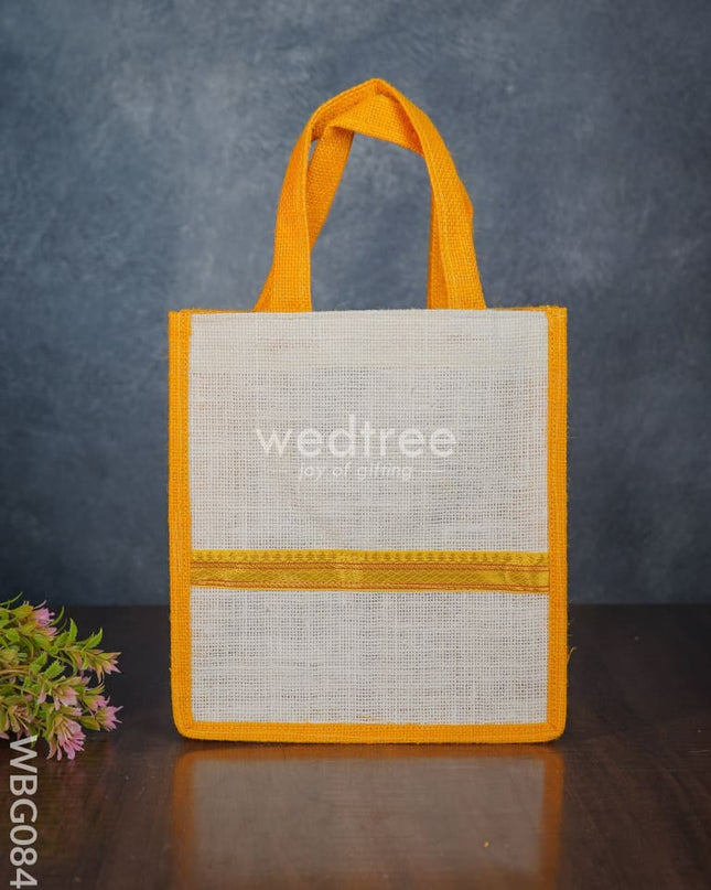 Jute Bag With Zari Lace Work - Wbg0840 Bags